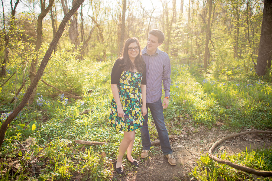 Romantic, fun, outdoor wedding engagement photography in Bloomington Indiana