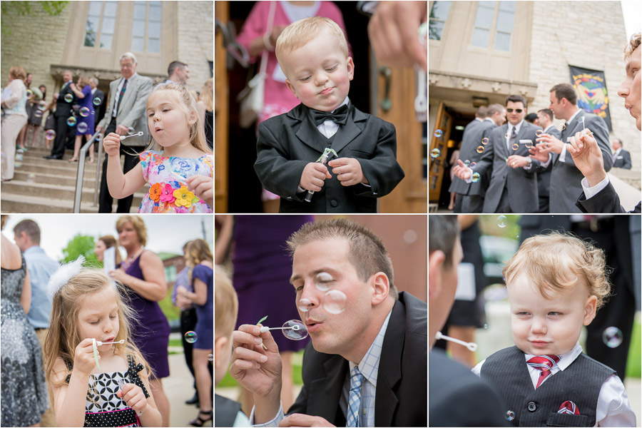 Fun, vibrant wedding images of bubble exit at Indianapolis Indiana wedding