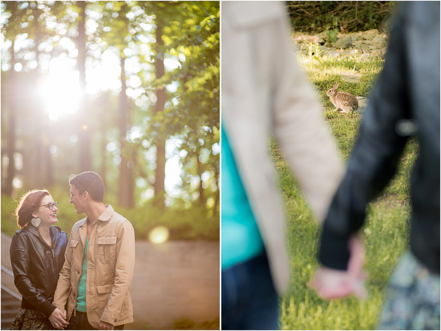 Sunny, whimsical wedding engagement photography on Indiana University campus