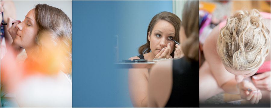 colorful, bright, wedding getting ready photos of bride and bridesmaids in Indianapolis, Indiana