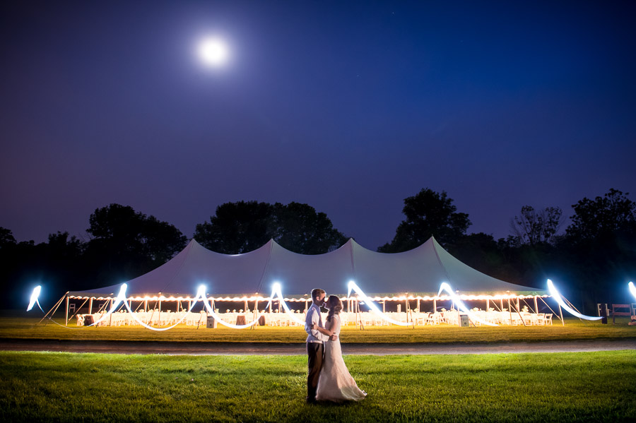 creative and fun light painting portrait of wedding couple in Indianapolis Indiana