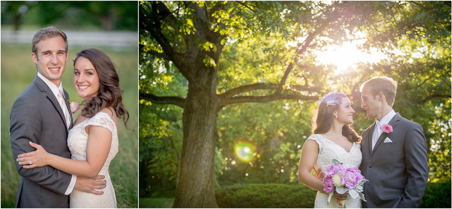 gorgeous, sunny summer photos of wedding couple on Butler campus