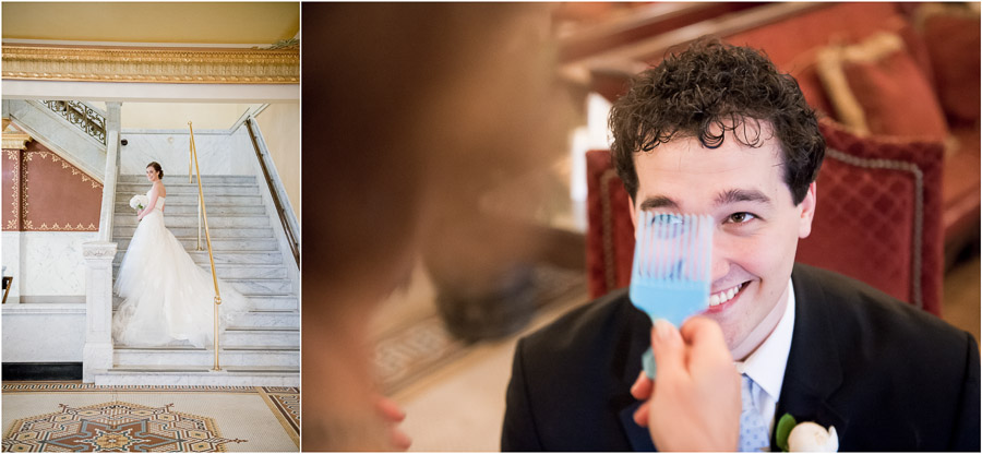 Heather + Alex prepping for their French Lick wedding!