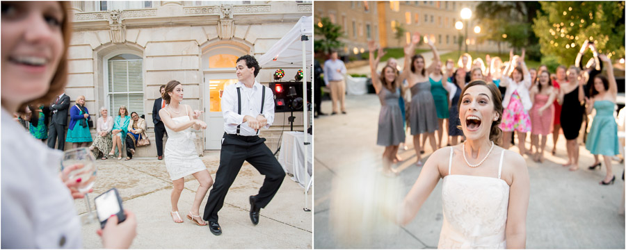 Fun dancing at French Lick Hotel wedding