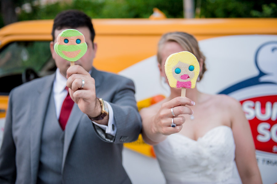 creative, funny, ice cream truck at wedding photo in Indiana