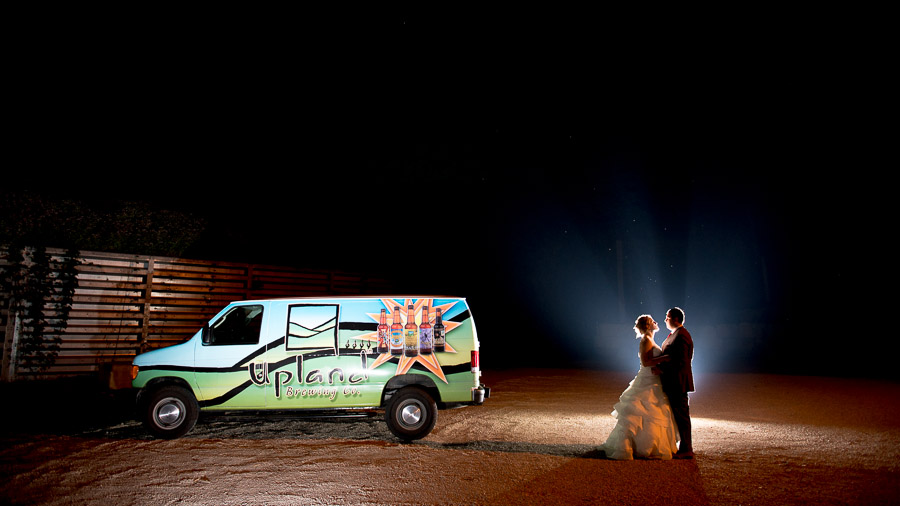 romantic, creative, unique wedding photo at Upland Brewery in Bloomington, Indiana