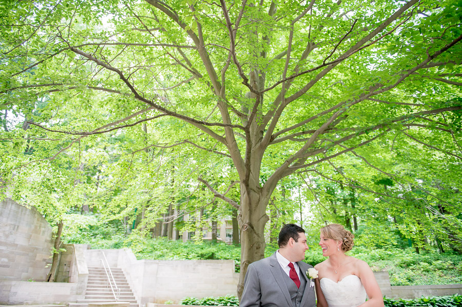 romantic, fun, creative, wedding couple on IU Bloomington campus