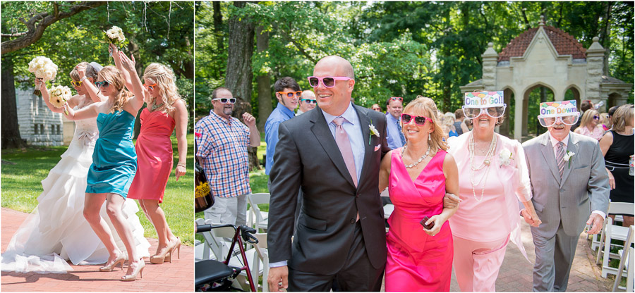 Funny, sweet candids of family members at outdoor, Bloomington, Indiana wedding