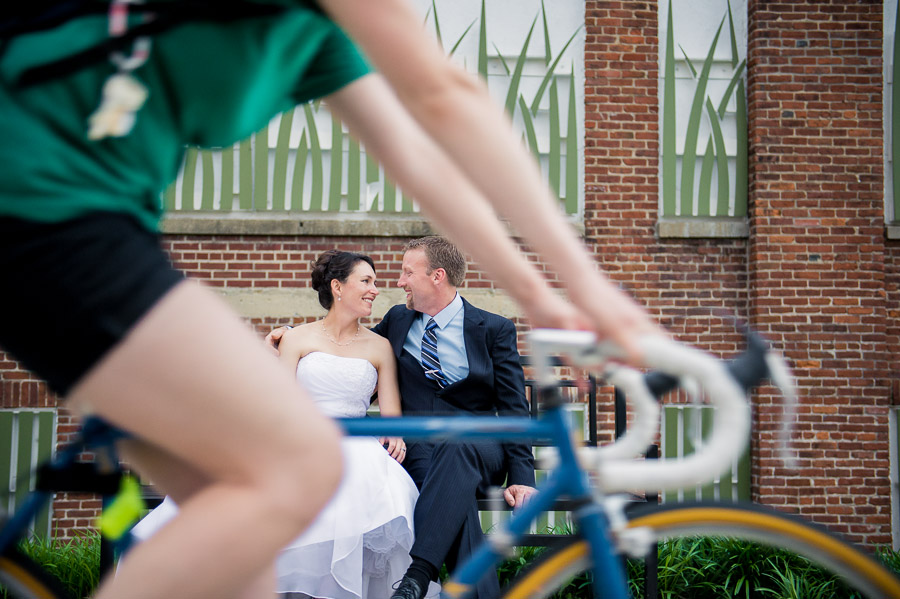 Awesome biking moment wedding photograph