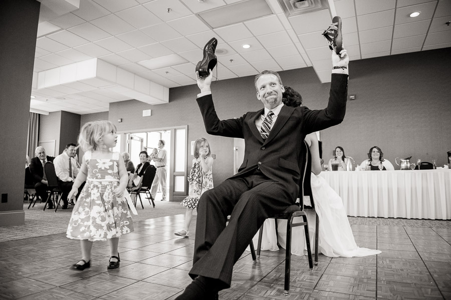 Shoe game at wedding