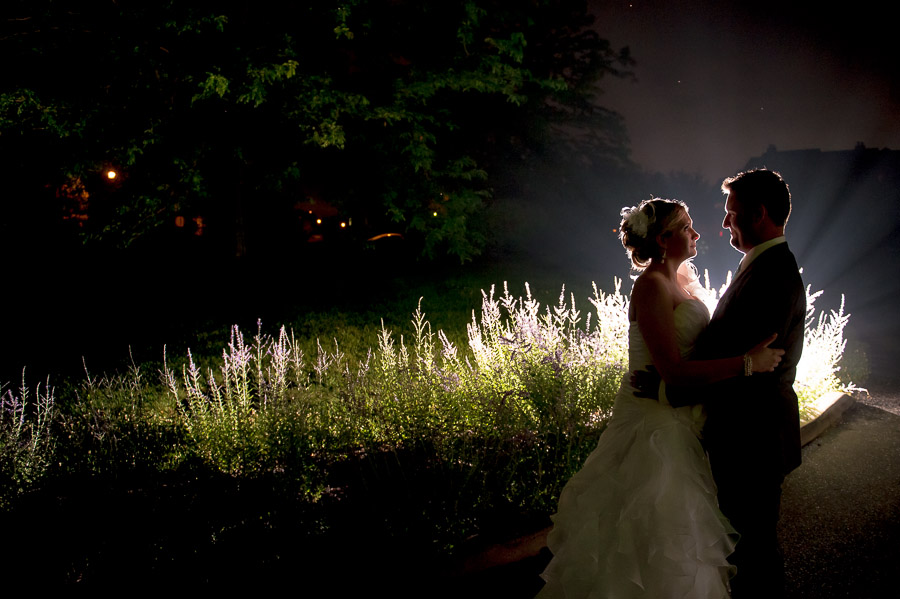 Nighttime wedding portrait Bloomington, Indiana