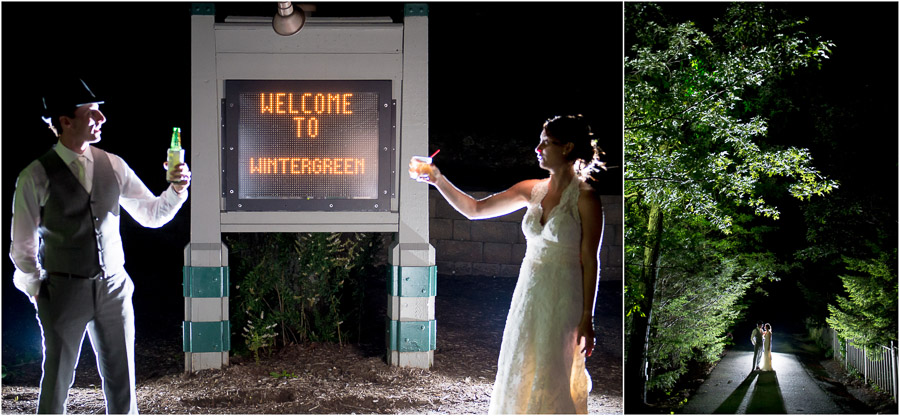 quirky, romantic, fun wedding portraits at Wintergreen Resort