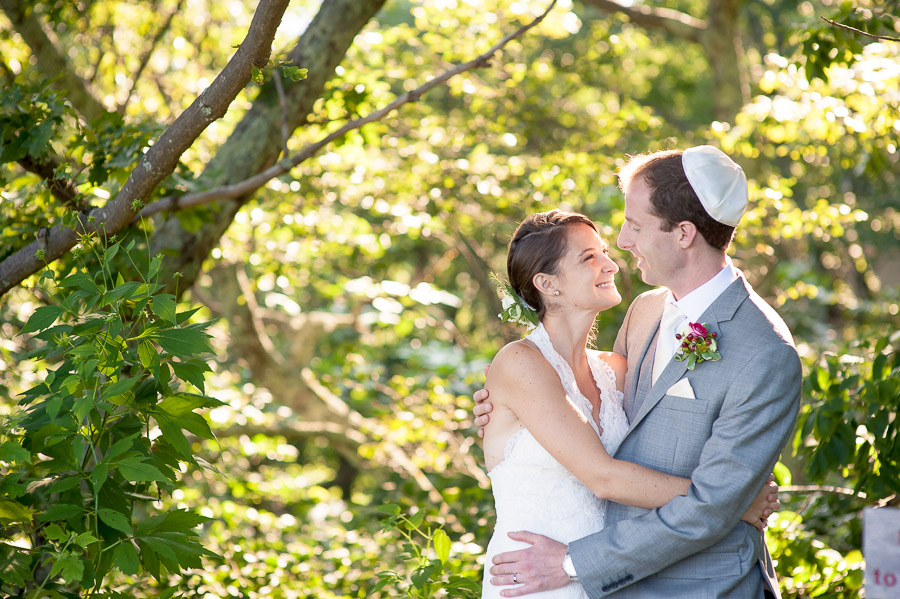 romantic, happy, wedding couple in forest at wintergreen resort in virginia 