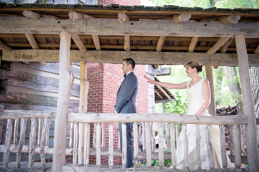 Sweet, romantic, rustic, first look at Dull's Tree Farm wedding in Indiana