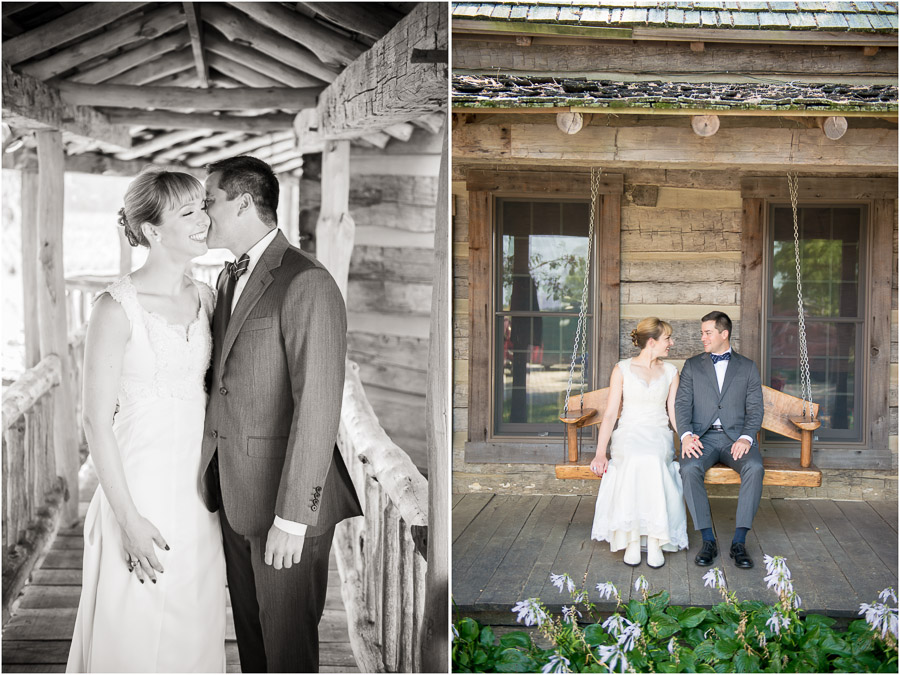 romantic, sweet and fun bride and groom portraits at wedding near Indianapolis