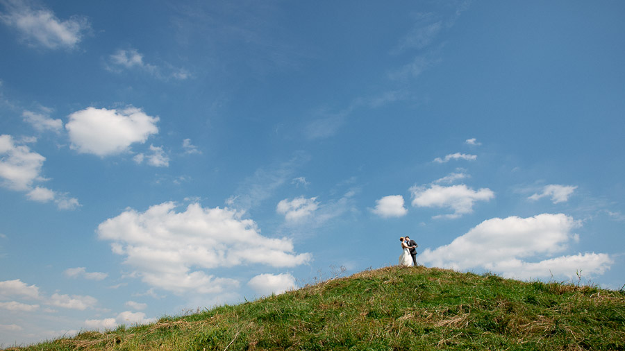 creative, quirky, fun, minimalism portrait of bride and groom at Indiana farm wedding