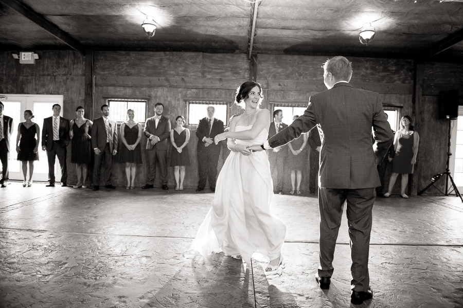 Fun, sweet, creative first dance photo at Bluemont Vineyard