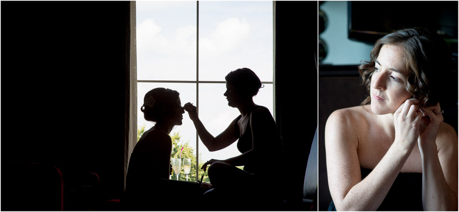 artistic, creative photos of bride getting ready for Virginia winery wedding