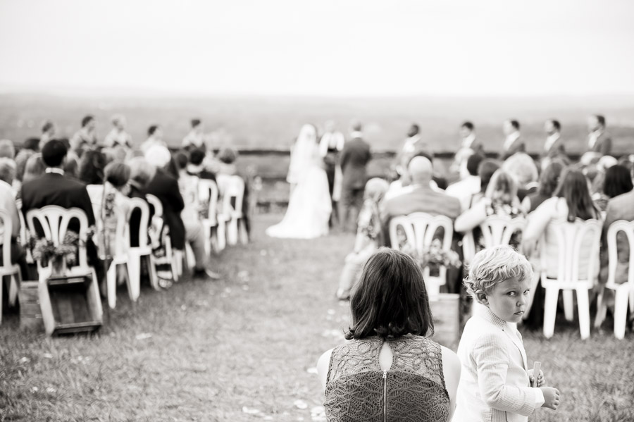 funny ceremony moment at Bluemont Vineyard wedding