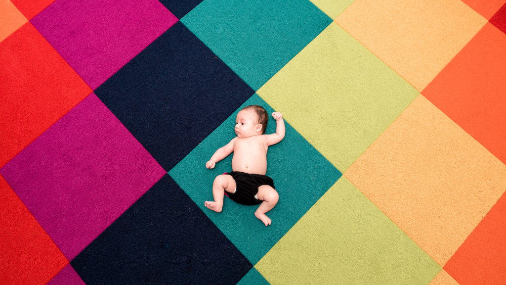 Modern and colorful baby photography