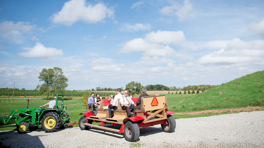 Dull's Tree Farm Hay Ride at Wedding