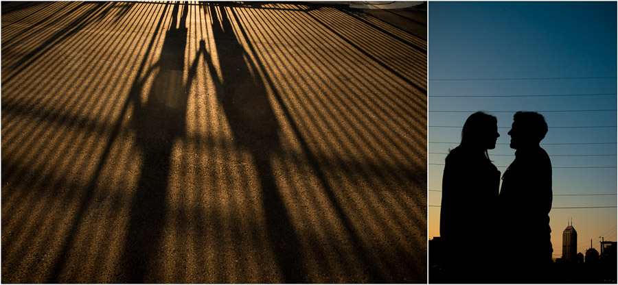 creative, unique, and fun engagement photos with shadows and silhouettes in Indianapolis