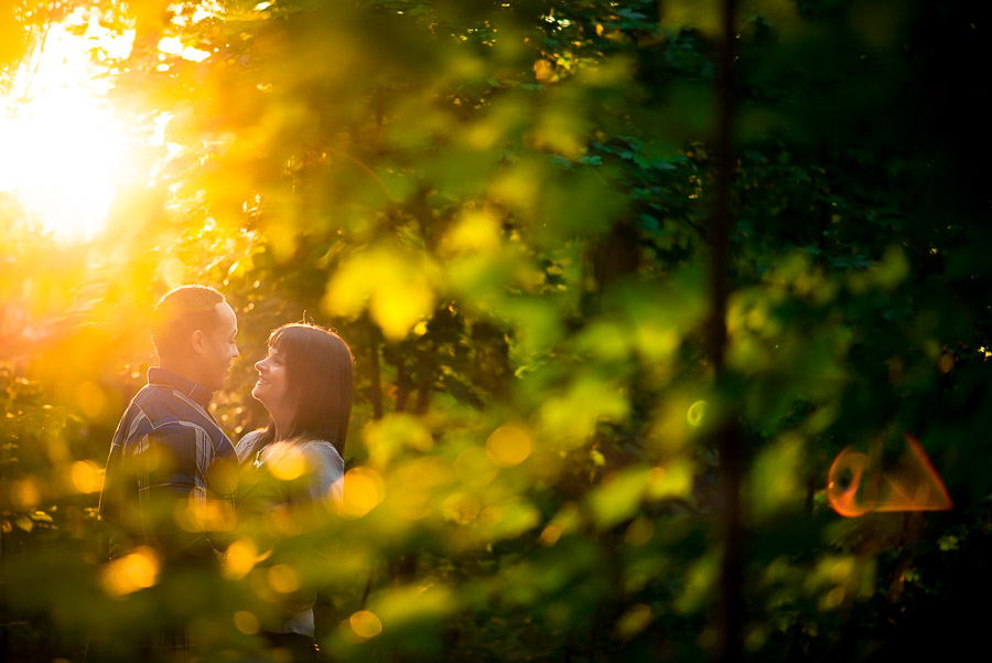 Fall engagement pics in the woods on IU's campus