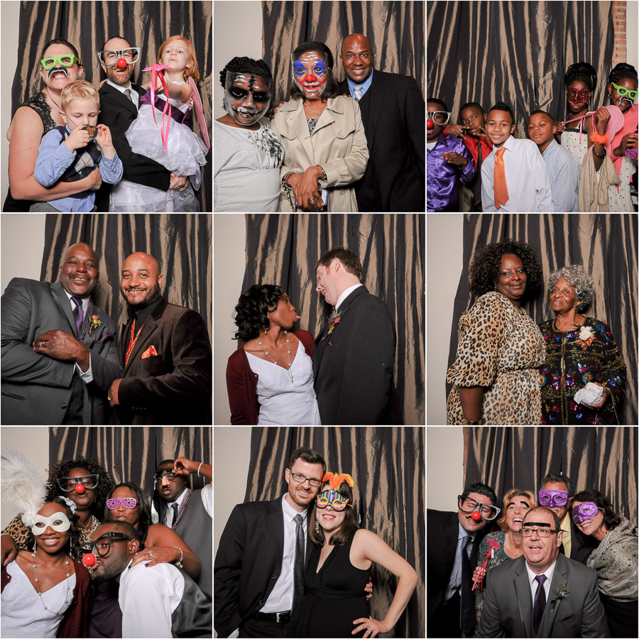 Fun photoboothing action at Halloween wedding! TALL+small