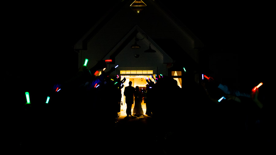 Cool glowstick wedding exit - TALL+small