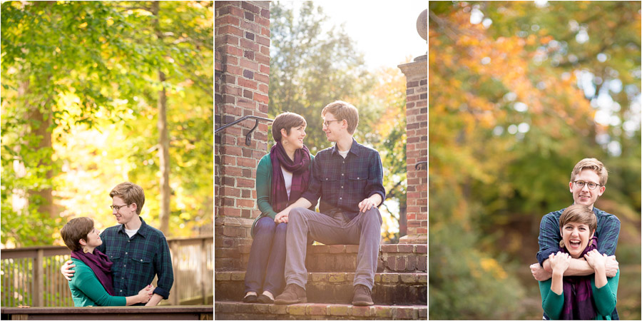 Colorful, sunny, Fall engagement photos in Williamsburg, VA