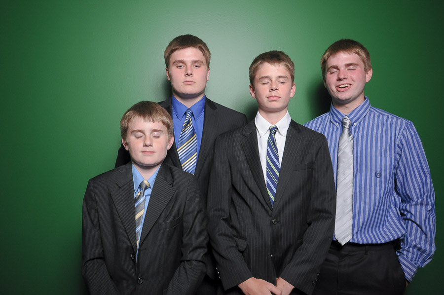 Hilarious photobooth photo of four dudes blinking at Indianapolis Indiana wedding