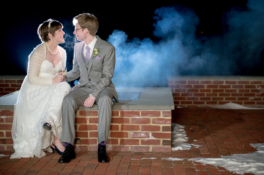 Brr! Chilly outdoor winter wedding portraits at King Family Vineyard in Crozet, VA