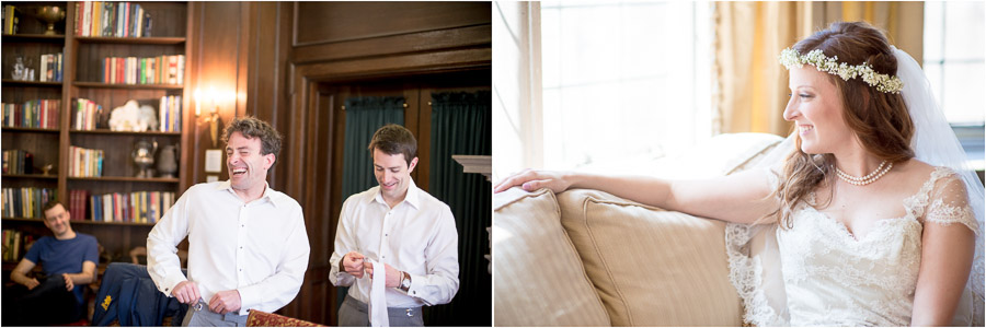 Bride and groom pre-ceremony photos at Laurel Hall wedding 