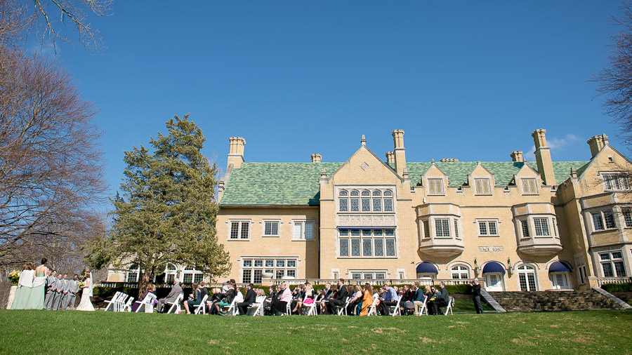 Beautiful outdoor ceremony at Laurel Hall wedding in Indiana