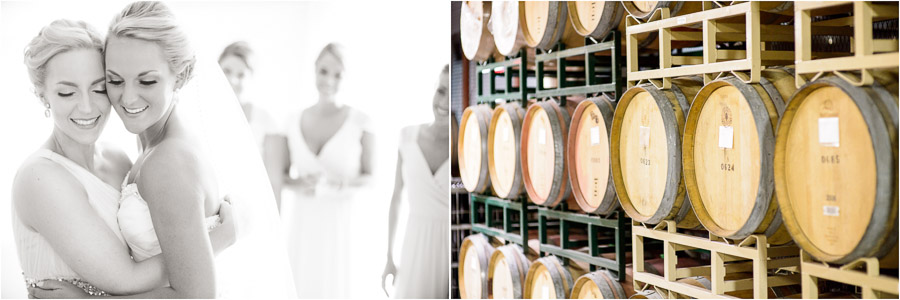 Sweet bride and sister moment before wedding at Veritas Vineyards in Afton, Virginia by TALL + small Photography