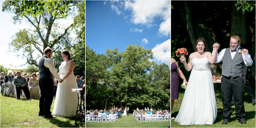 Beautiful and touching outdoor wedding ceremony at Wea Creek Orchard in Lafayette, Indiana