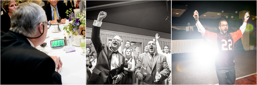 Enthusiastic sports fans at Wintergreen Resort wedding