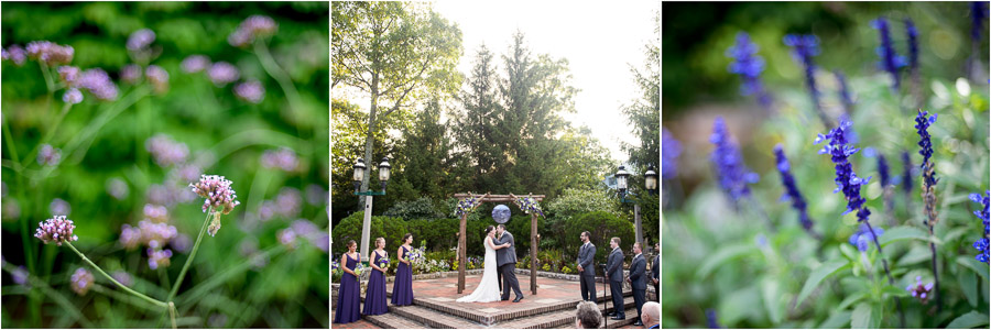 Creative and colorful wedding flowers and beautiful wedding ceremony at Wintergreen Resort