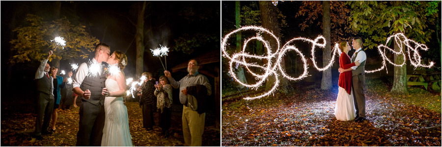 dramatic and romantic wedding exit photos with sparklers