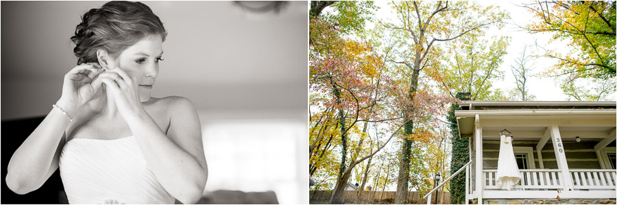 Lovely bride getting ready at Brown County, Nashville cabin