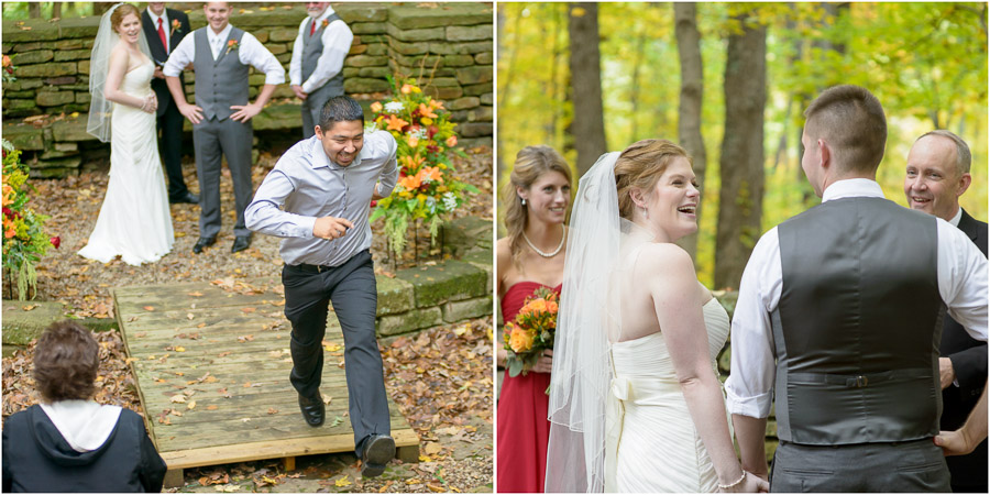 Hilarious moment during wedding ceremony near Bloomington, Indiana