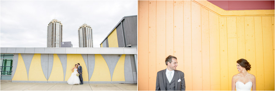 Colorful, quirky, dramatic, urban, bride and groom portraits