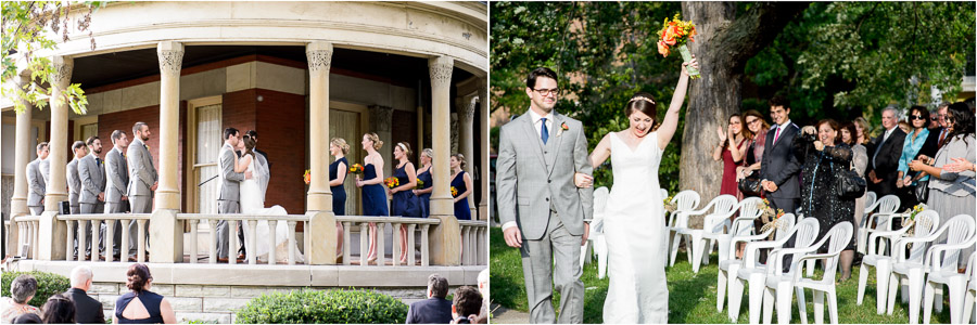 Wedding on the front porch of the Propylaeum in downtown Indy (TALL+small)