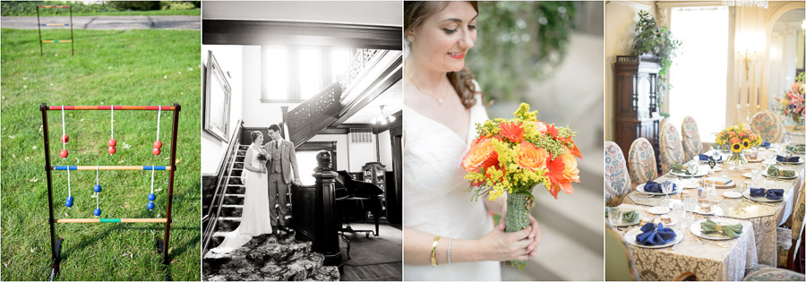 Cool wedding details at The Propylaeum in Indy. TALL+small