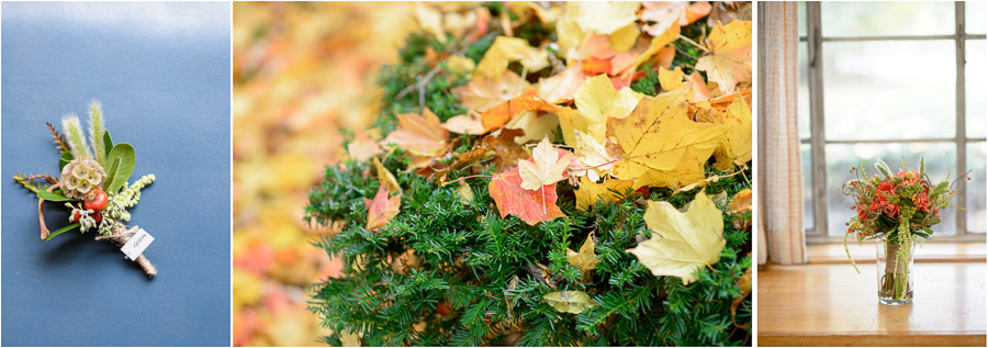 Beautiful fall wedding details at Butler University wedding in indianapolis