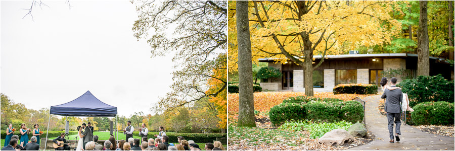 Sweet moments at autumn Butler University wedding ceremony