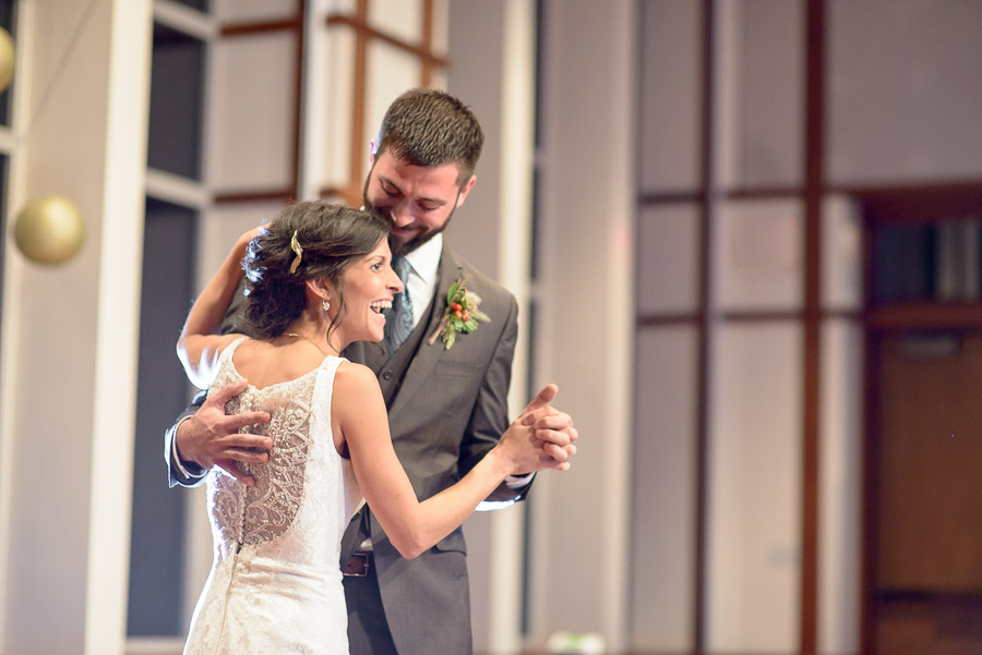 Sweet and fun first dance as husband and wife at Butler University wedding