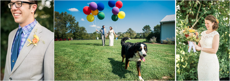 Sycamore Farm Fall Wedding Pics, Cute Dog!