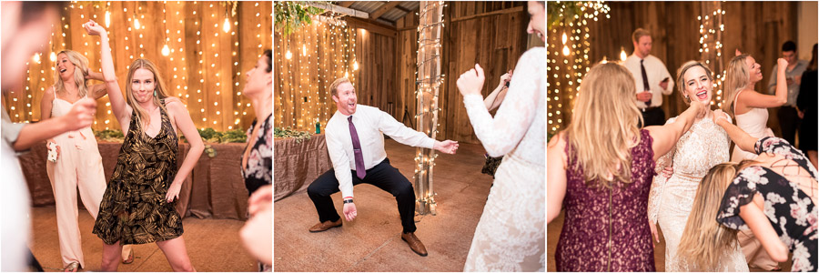 fun barn wedding dance photos