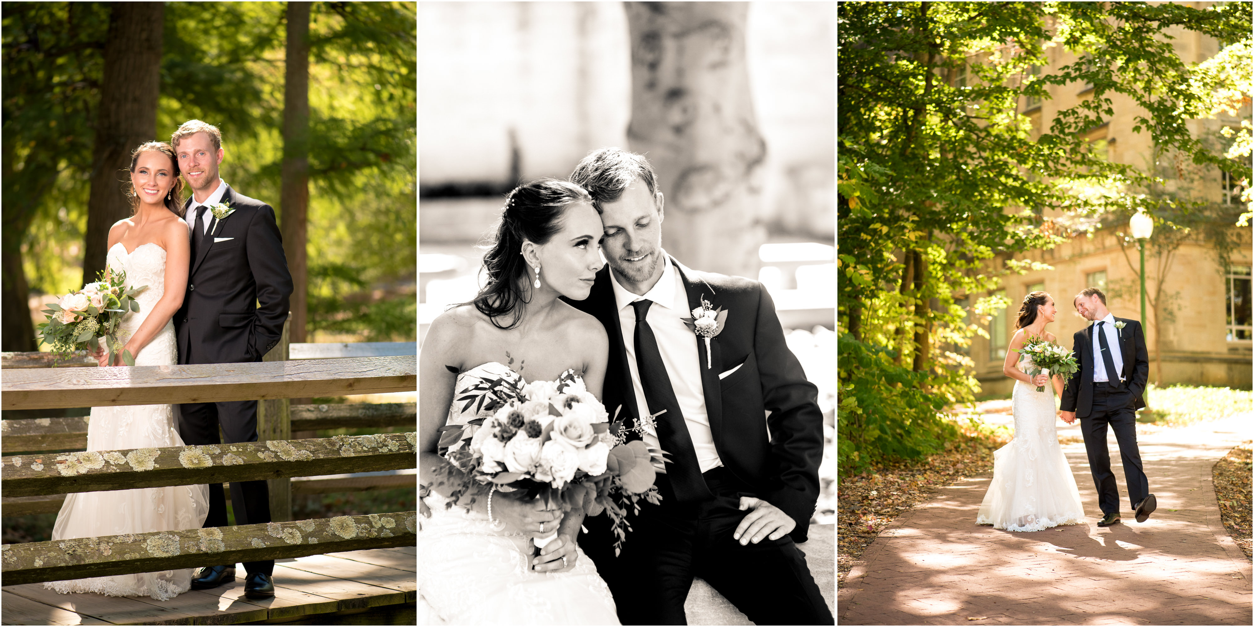 Victoria + Zach's wedding portraits on the campus of IU Bloomington